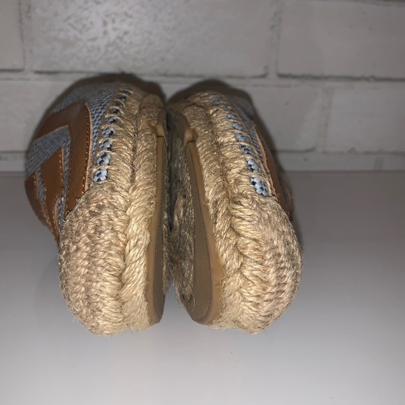 EUC Tory Burch Lonnie Canvas and Leather Espadrille Flats Size 8 - Picture 6 of 7
